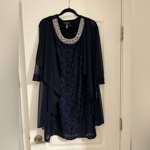 NWT 2 piece dress R&M Richards Dress. Beautifully Beaded at the neck! Size 10